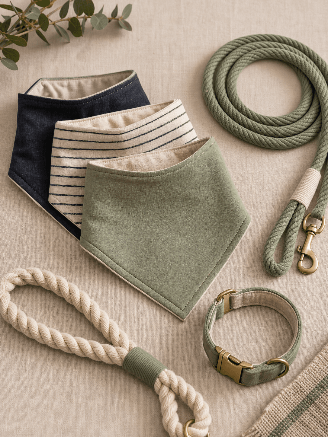 Cotton Pet Bandana Set